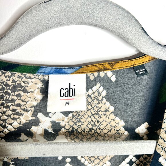 CAbi Style #3762 Snake Charmer Floral Semi Sheer Button-Up Whimsigoth Sz M - Picture 3 of 5